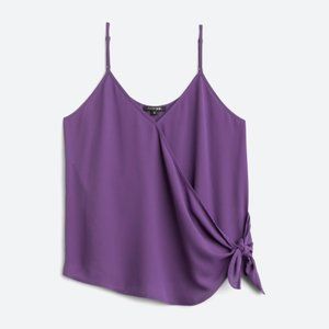 Papermoon Faux Wrap Sleeveless Blouse in Purple